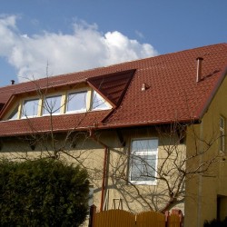 Hosekra Glatt mit Sanitärlufter und Schluhtblech Kehle und mit Dachrinnen