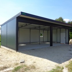 G70 Montažna avtomobilska garaža Hosekra z nadstreškom, oknom in stranskimi vrati