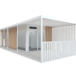 Mobilna hiška Panorama z belo podaljšano teraso