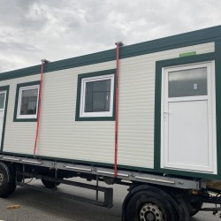 K20 Osnovni Hosekra kovinski kontejner, bel z zeleno obrobo