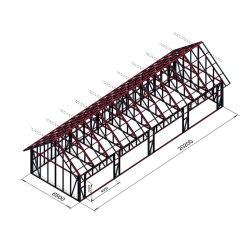 Velika dvokapna garaža dimenzij 20x6,5m