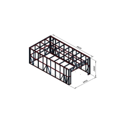 Enokapna garaža dimenzij 8,5 x 4,5 m