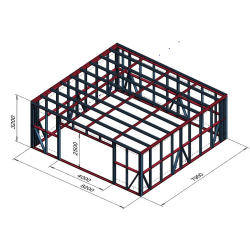 Prostorna delavnica dimenzij 8,2x8 m