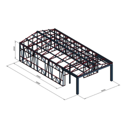 Hala z integriranim nadstreškom 16x8m