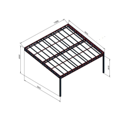 Nadstrešek pred delavnico dimenzije 11 x 9,4 metra