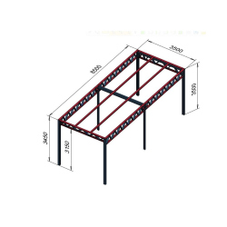 Visok nadstrešek za avtodom dimenzije 8,5 x 3,5 metra