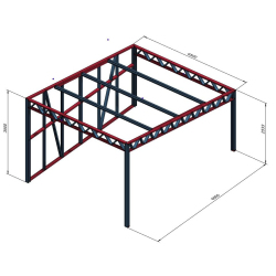 Nadstrešek za palete dimenzije 6 x 4,5 metra