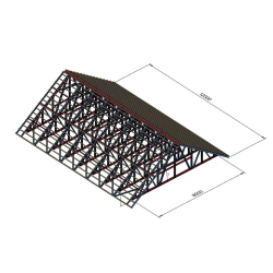 Ostrešje zidanega objekta 12x8 m