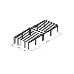 Streha med objektoma 19x7,7 m