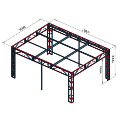 Vrtni pavilijon velikosti 8 x 6 metrov