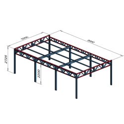 Nadstrešek z atiko dimenzije 9 x 5 m