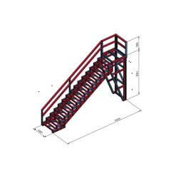 Modularne stopnice 5,2x3 m z ograjo