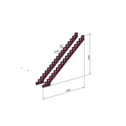 Stabilne ravne stopnice 4x3,2 m