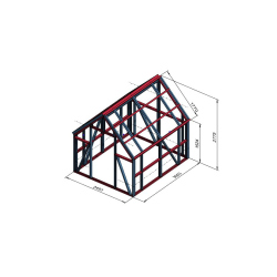 Vrtna hiška dimenzij 3×2,5 m