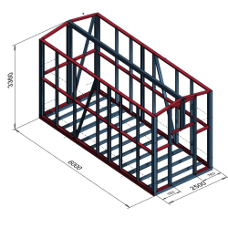 Lopa z dvokapno streho dimenzij 6 x 2,5 m