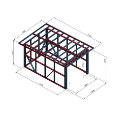 Lopa s streho s previsom 5x3,4m
