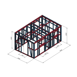 Lopa s predelno steno dimenzij 5 x 3 m