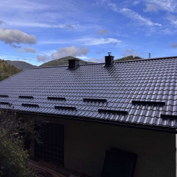 Stratos strešna kritina z linijskimi snegobrani