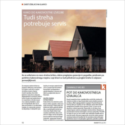 tudi streha potrebuje servis